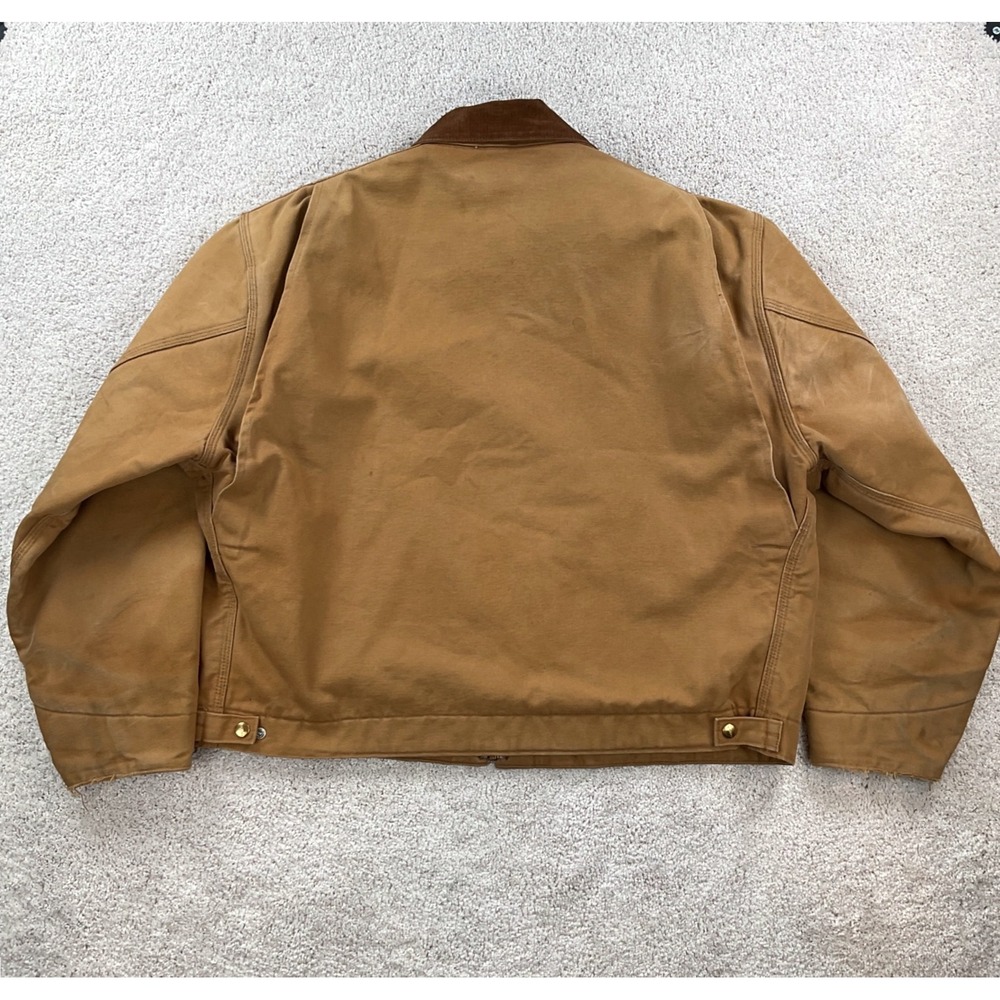 Vintage Carhartt Detroit Jacket Brown Canvas Blanket Lined Made in USA 52 6BLJ - Picture 9 of 14
